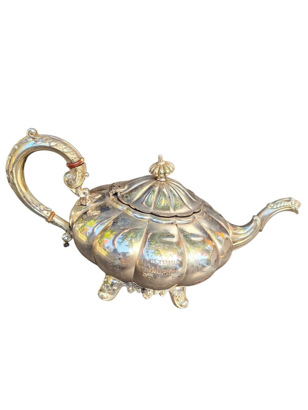 Birks Melon Pattern Tea Pot Regency Plate 1939 Aladdin Lamp